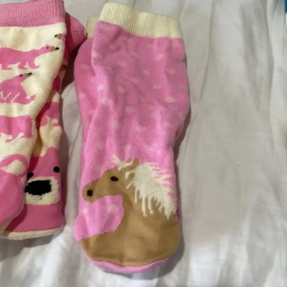 Little Blue House byHatley sock trio of nwt and worn once gripper feet